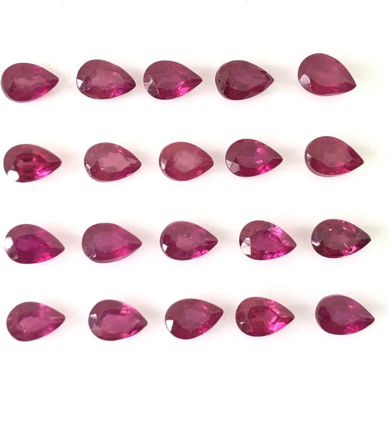 Luster Ruby Pear Shape Cut Faceted Loose Gemstone Size 4x3 mm, 5x3 mm, 5x4 mm, 6x4 mm, 7x5 mm, 8x6 mm, 9x7 mm, 10x8 mm, 11x9 mm & 12x10 mm All Matching Ruby At Wholesale Price- Best Selling item of shop, Price For 1 Piece