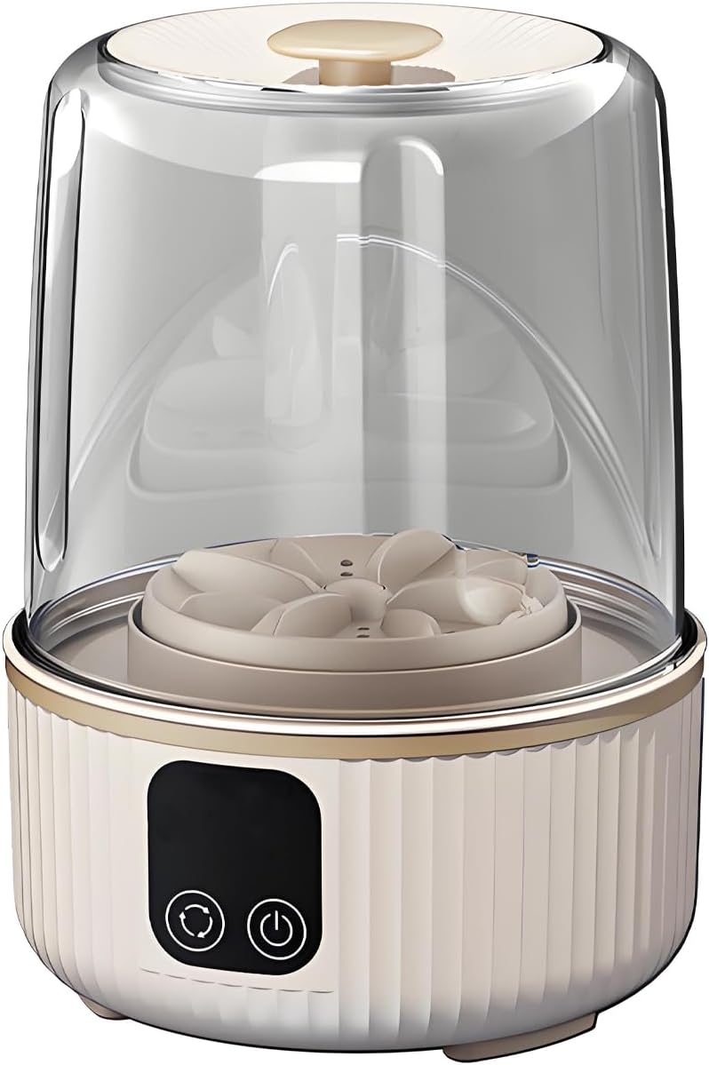 Mini Underwear Washing Machine, Three Wash Modes, 1.5L Capacity, Portable Washing Machine Washable Makeup Brushes, For Apartment Laundry Dorm (Khaki)