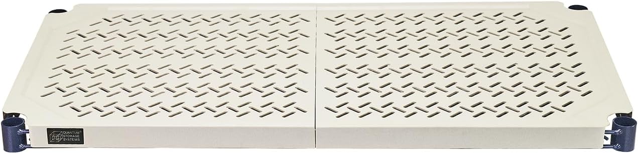 Quantum Storage Systems RP2472E Plastic Open Grid Shelf, Kitchen Wall Mount Shelf Commercial Bar w/Backsplash Appliance Equipment (Restaurant, Bar, Home, Kitchen, Laundry, Garage and Utility Room)