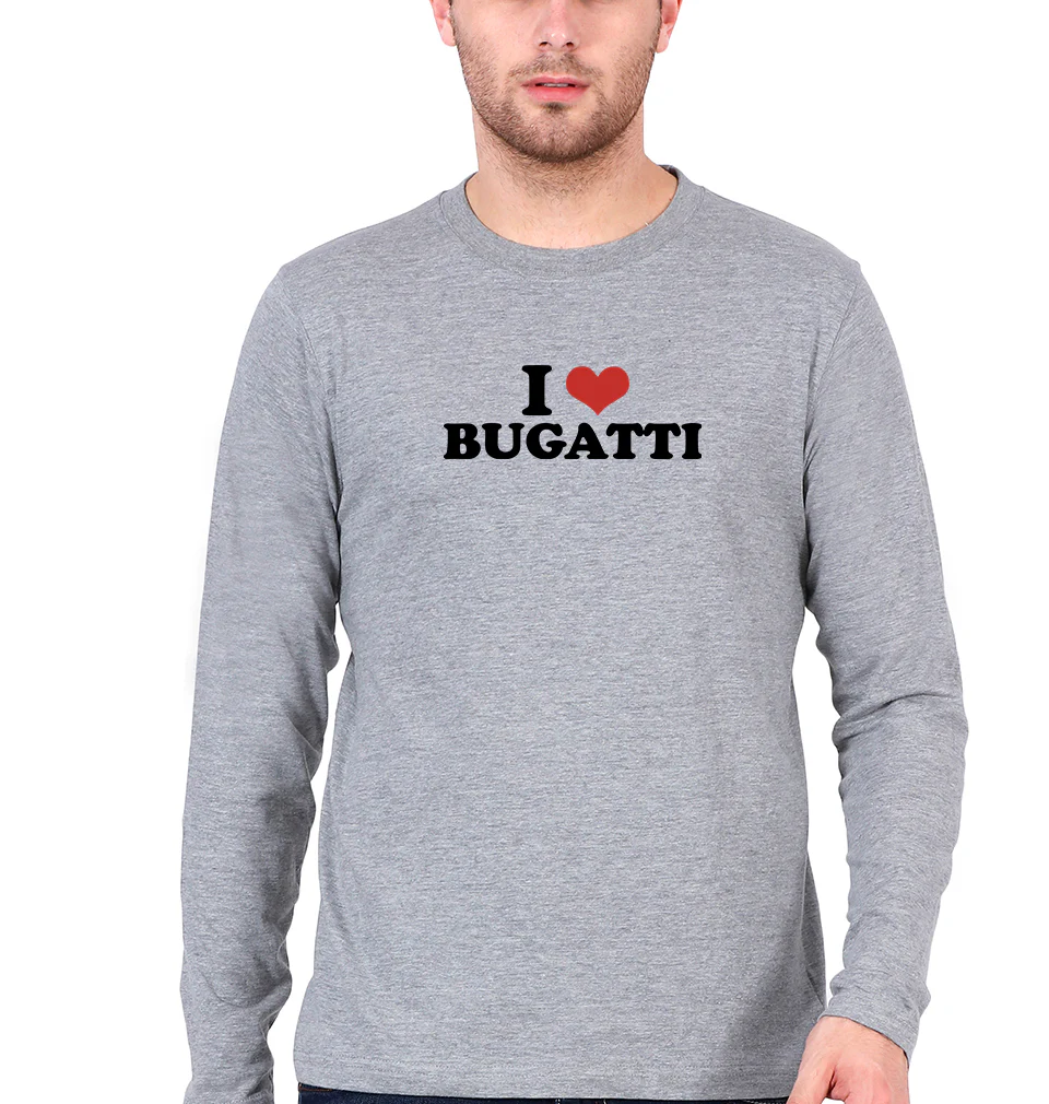 I LOVE BUGATTI Full Sleeves T-Shirt for Men