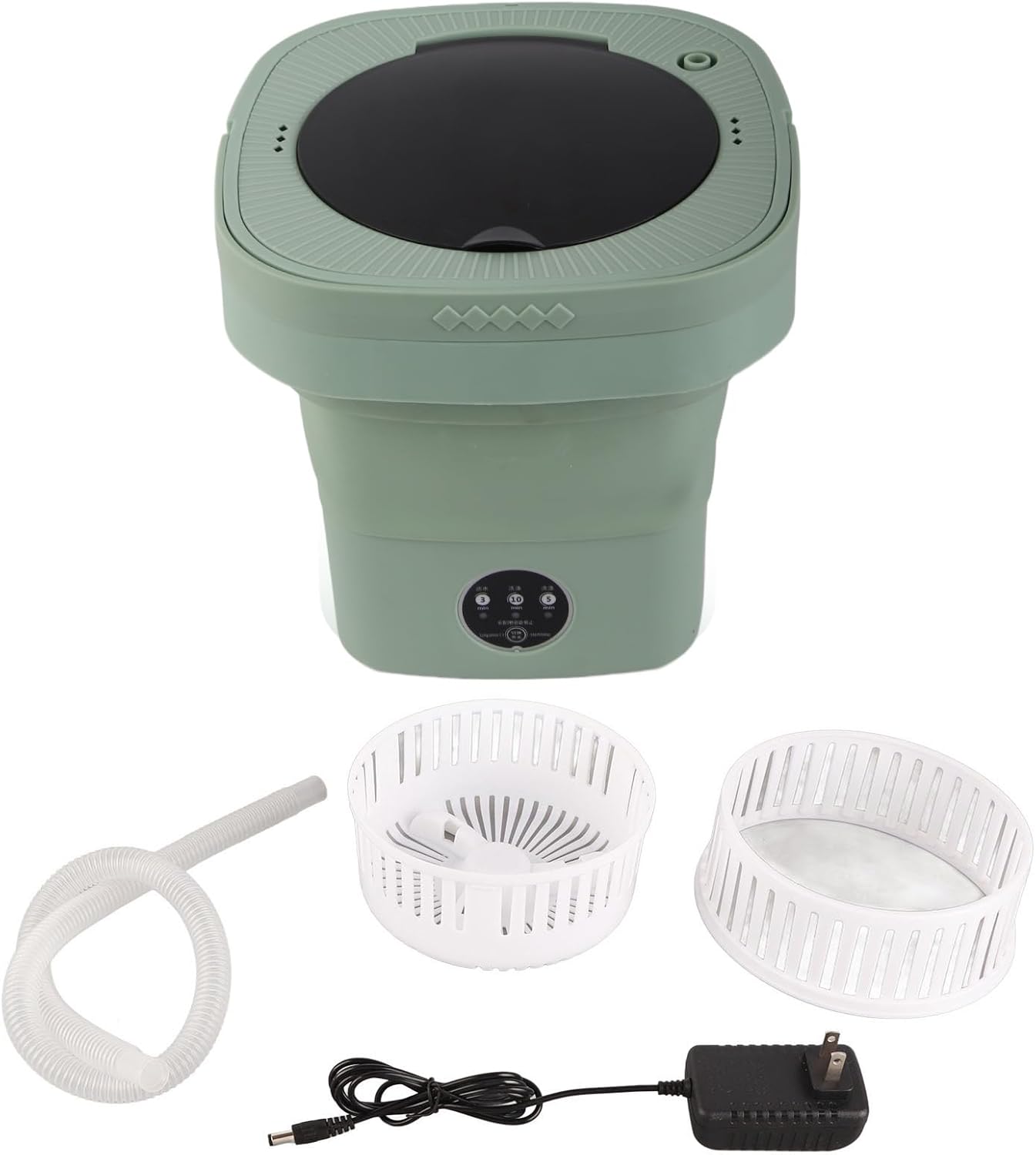 Portable Washing Machine, Mini Washer Compact Deep Cleans Underwear Small Washing Machine Foldable Design for Travel Camping Dorms RVs Apartments Clothes Socks Delicates (Green)