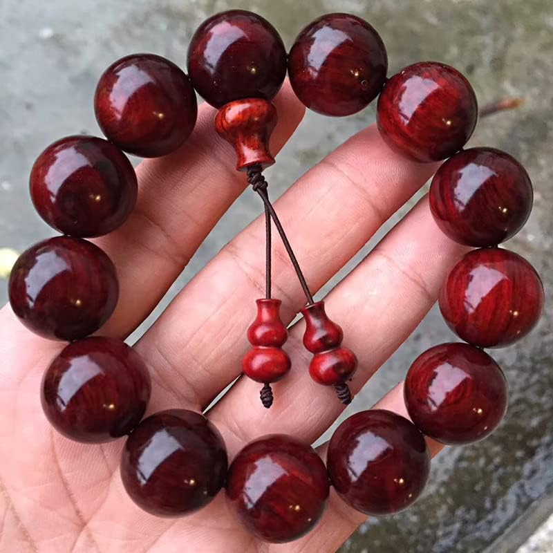 小叶紫檀高油密酒红玻璃质感1.8X13 佛珠手串手链念珠 颗颗圆润(小叶紫檀1.8 * 1.3手串)
