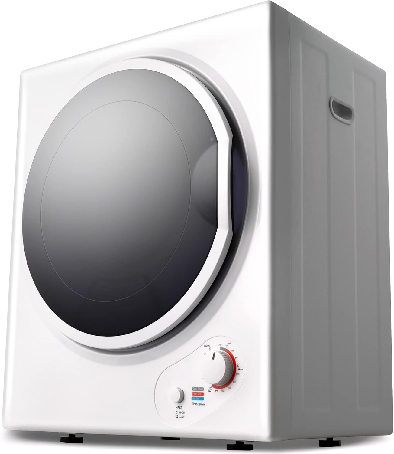 Electric Portable Clothes Dryer, Front Load Laundry Dryer for Apartments, Dormitory and RVs with Easy Knob Control, Wall Mount Kit Included (White)