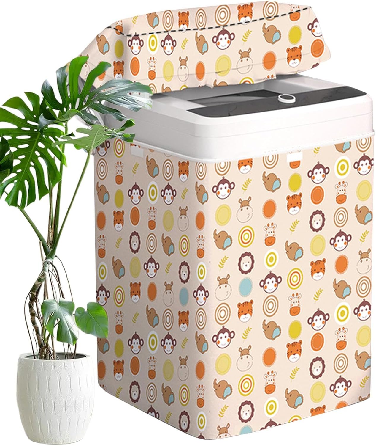 Washing Machine Cover Waterproof Protector with Zipper Laundry Appliance Protection Cover Dustproof Heavy Duty Protector for Home Setup Balcony