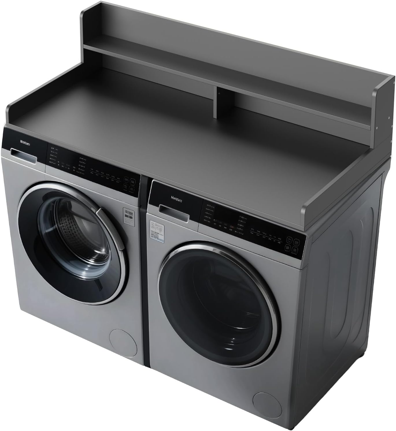 FAHKNS 2-Tier Washer Dryer Countertop - Solid Wood Laundry Topper with Anti-Slip Mat, 54