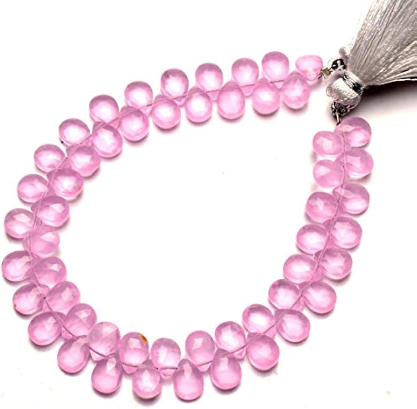 GEMZ 13 inch Strand of Natural morganite Quartz pear Shape Faceted Cut Pink Color briollete Beads for DIY Jewelry Making- Earring Necklace Bracelet.