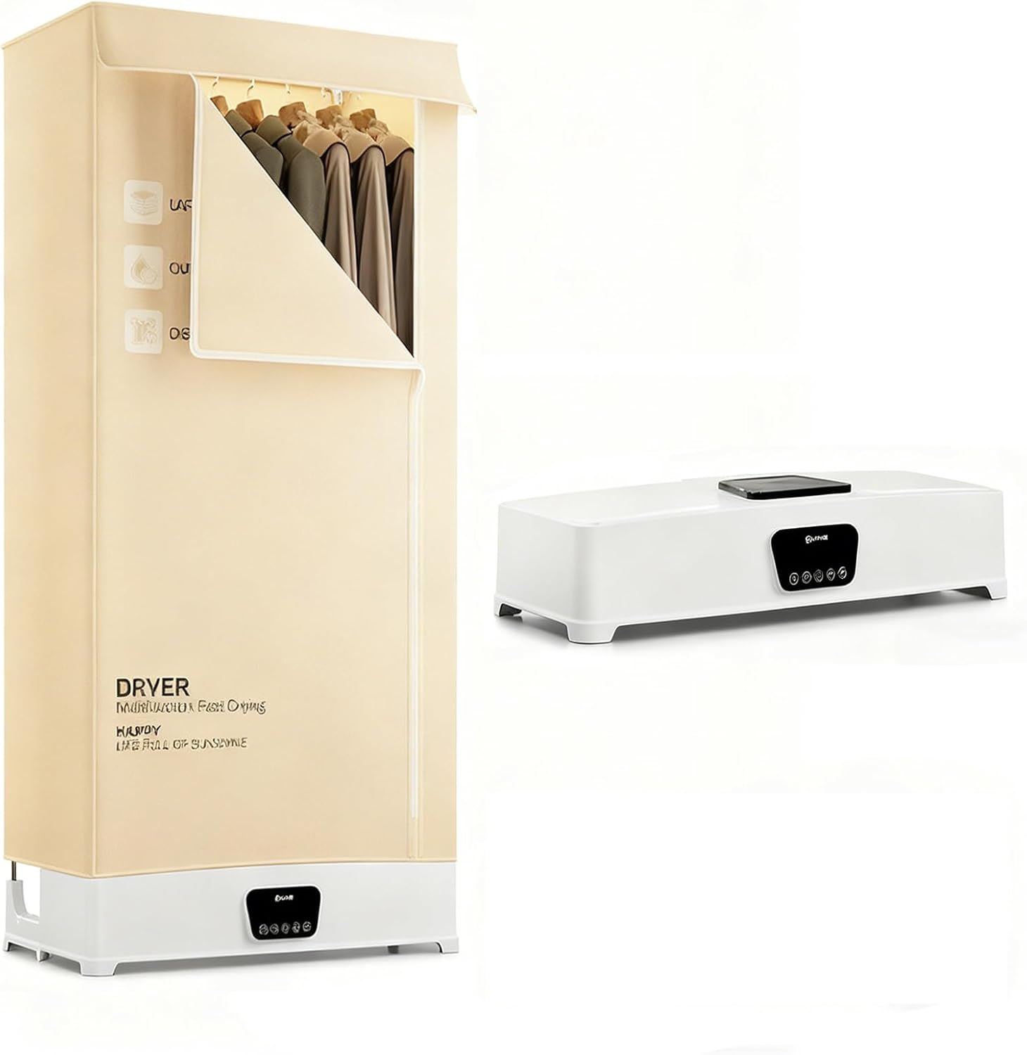 Automatic Ironing Machine,1000W Foldable Dryer & Smart Clothes Dryer Combo,Quick 360° Steam Smoothing and Efficient Hot-Air Drying for Garments,for Home,Small Spaces