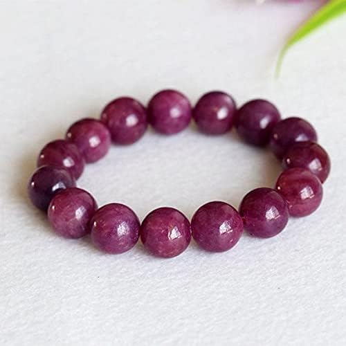 1 Strands Natural Purple Red South Africa Ruby Stretch Bracelet Round Big Beads 12mm 04376