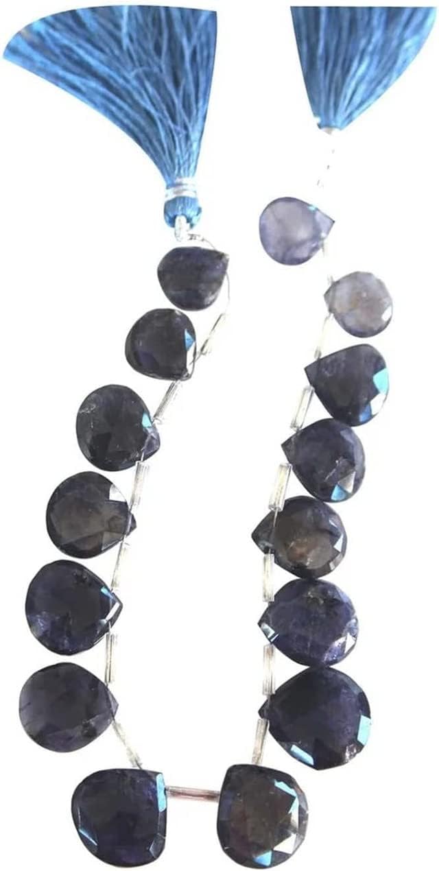 Iolite Jewelry Gemstone Necklace Beads - Heart Handmade Natural Iolite is Perfect for DIY Jewelry Making Earrings, Bracelet CHIK-STNRD-24339