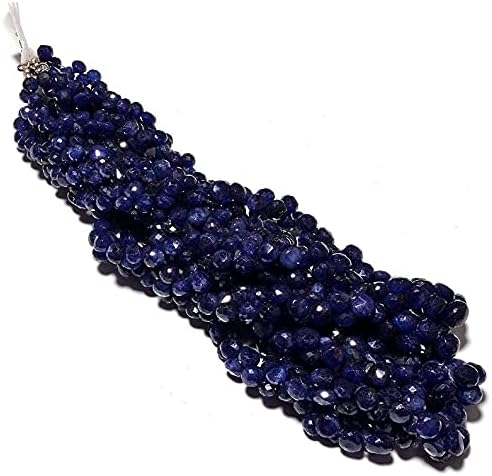8 inch Strand of Natural Blue Sapphire 6-9mm Onion Faceted briolette Beads for DIY Jewelry Making. |BRIO_01105
