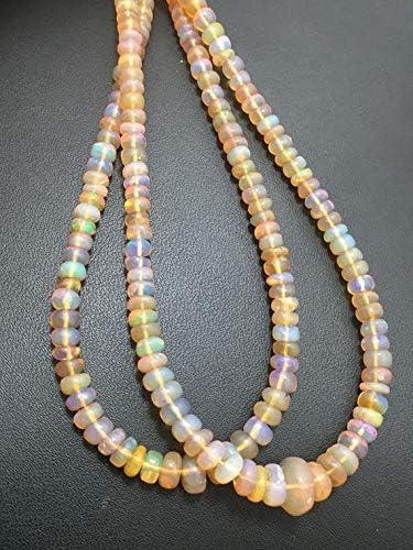 Brown Ethiopian Opal Plain Rondelle 3.5 to 6 mm 16 Inch Long/Gemstone Beads/Ethiopian Opal Beads/Brown Opal Rondelles/Welo Opal Beads Code-HIGH-60247