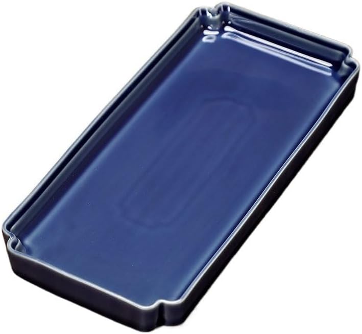 Tray Chinese Style Ceramic Tray Rectangular Afternoon Tea Snack Tray Cake Fruit Tray Snack Tray Serving Trays(A)