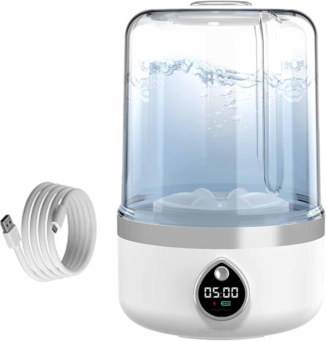 1.5L Mini Underwear Washer, Rechargeable Cordless Sock washing machine With fast charging cable LED intelligent digital display Suitable for dormitories, business trips