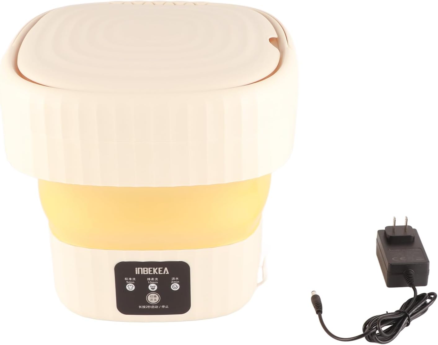 Portable Washing Machine, 6L Mini Laundry Washer for Sock Towel Rag, Foldable Washing Machine for RV Outdoor Camping Travel(Yellow)