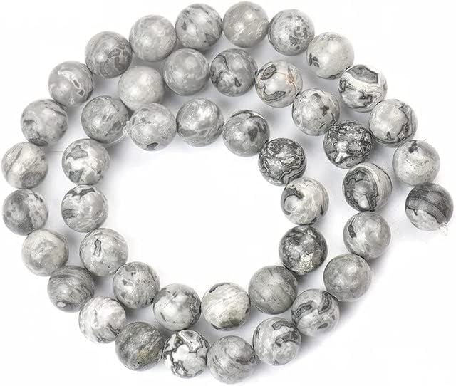 1 Strand Natural Map Jasper Beads 8MM, Map Jasper Polished Gemstone Round Beads for DIY Making Jewelry Bracelet, Necklace CHIK-STNRD-20954