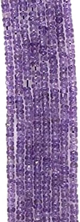 Amethyst Smooth Plain Tyre Beads/Purple Amethysts Spacer Beads 3-4 mm Size 13 Inch lot of 10 Strands CHIK-STRD-94413