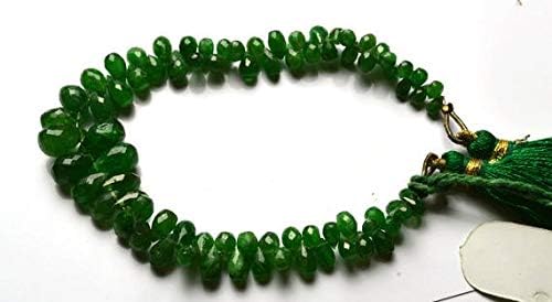1 Strand Natural 6.5 inches Full Strands Green Garnet tsavorite Faceted Drop Shape Briolettes Beads Super 3 to 10 MM Code-HIGH-21969