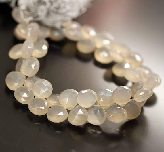 BEADS GEMSTONE Rare Champagne Chalceny Faceted Heart Drop Gemstone Loose Craft Beads Strand 8 Inch Long 18mm Code-HIGH-20806