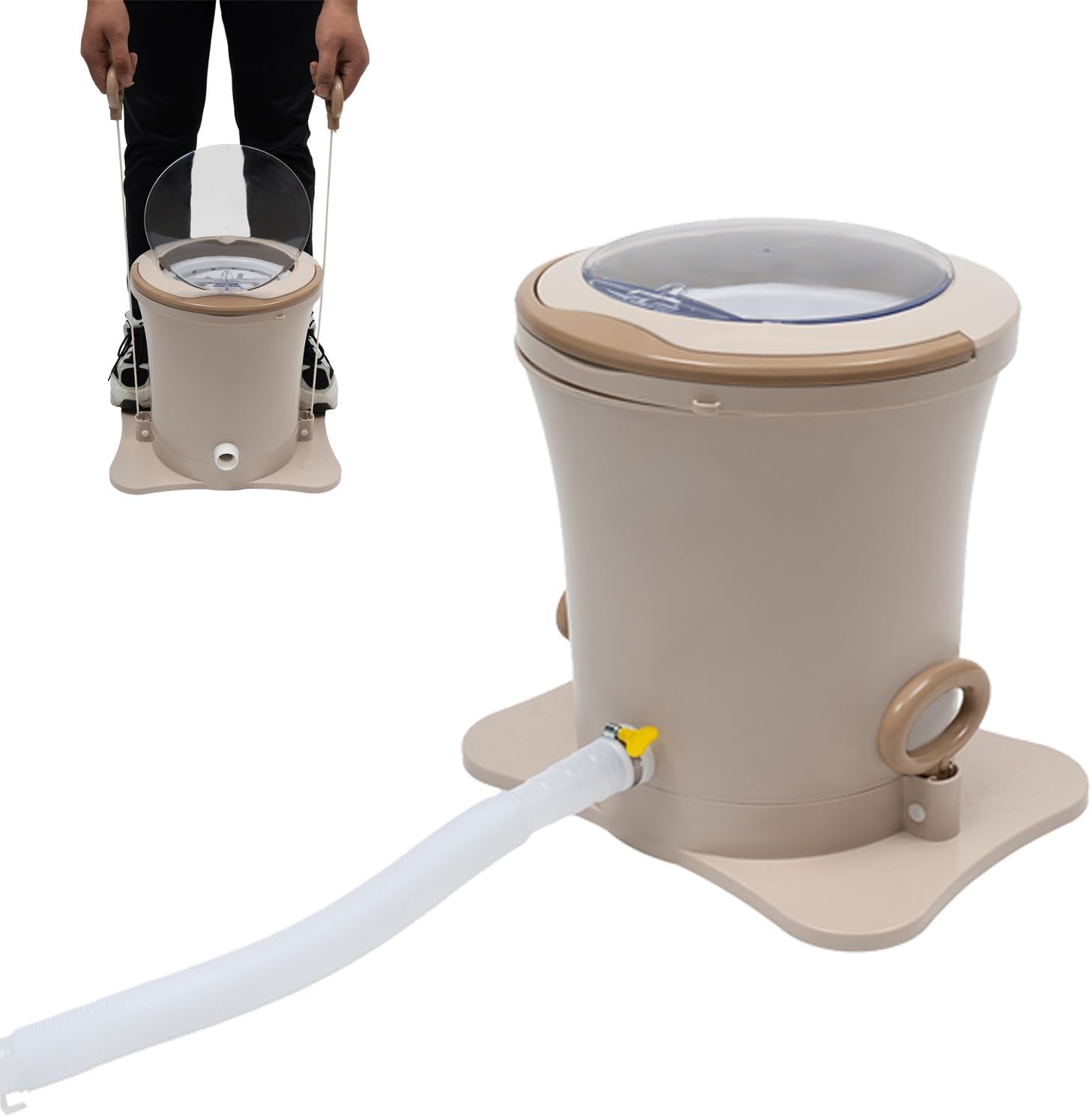 Portable Manual Washing Machine, Manual Draw Cord Dryer, Manual Mini Washer and Dryer Combo, Manual Laundry Machine for RVs Camping Apartments Dorms, 2.4Gal