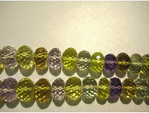 13 inch natural beads strand of 9-14mm faceted rondelle multi gemstone gemstone beads for DIY jewelry - necklace, bracelet, earring, ring.