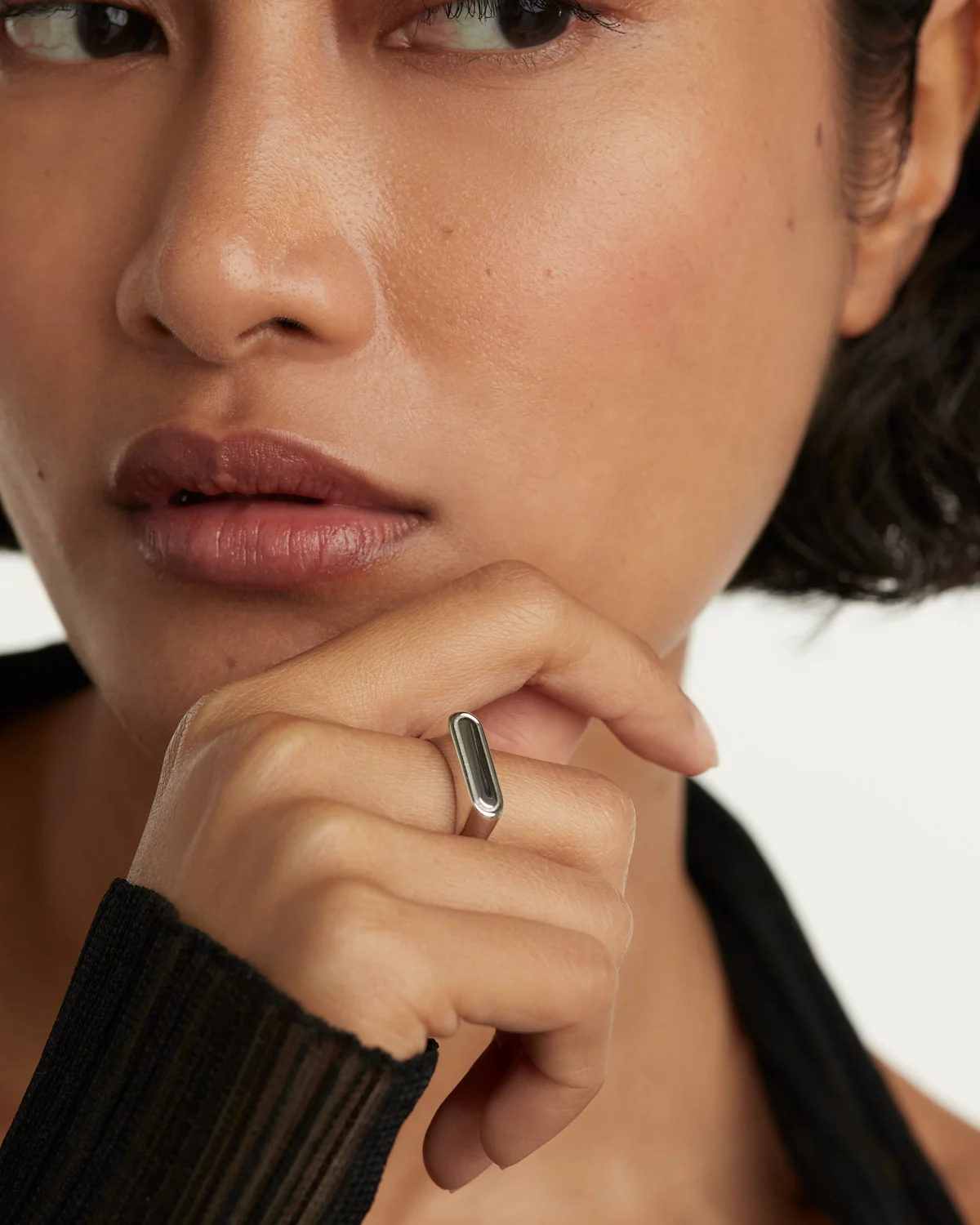 Ribbon Stamp Silver Ring