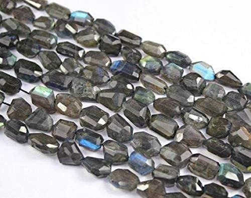 Blue Fire Labrarite Step Cut Tumble Nugget Gemstone Loose Craft Beads Strand 10 Inch Long 15mm 18mm Code-HIGH-27484
