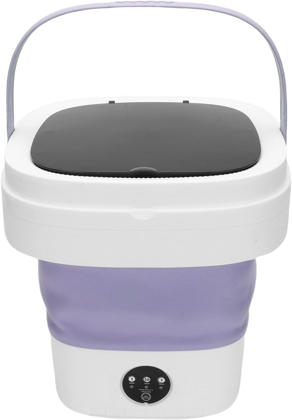 Asixxsix Portable Washing Machine, Foldable Laundry Machine with 3 Cleaning Modes, Collapsible Mini Washer for Small Clothes, for Travel, Apartment, Home, Hotel and camping (Purple)