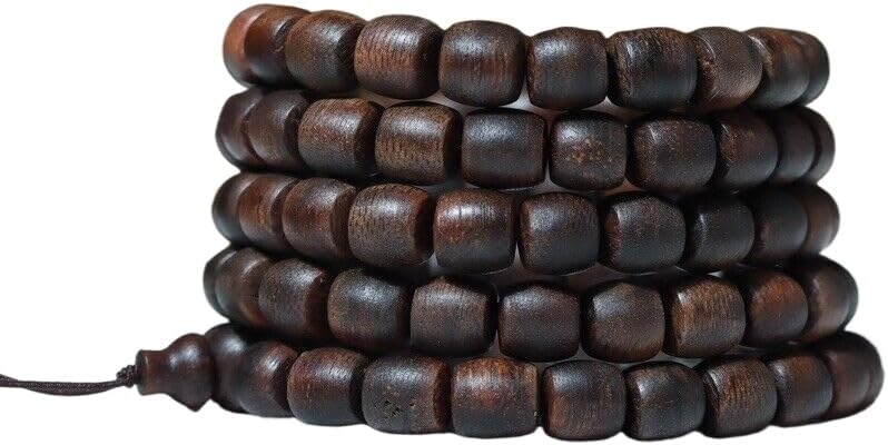 Agarwood 8mm×108pcs Fusen Red Earth Agarwood Skewers Buddha Beads Rosary Beads