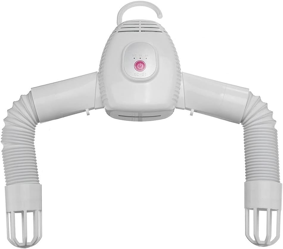 Portable Electric Clothes Dryer, Foldable Laundry Dryer Machine with Shoe Tube, 3/6h Timing, Hot Cold Air Exchange