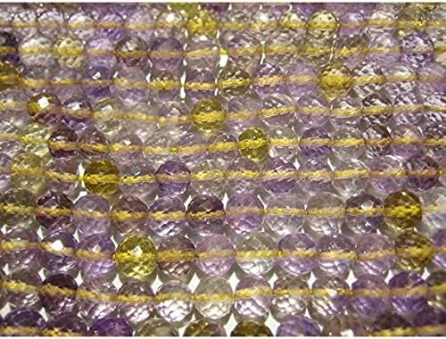BEADS GEMSTONE 1 Strand Natural Ametrine Faceted Rondelles 6mm - 10 Inch Code-HIGH-19217