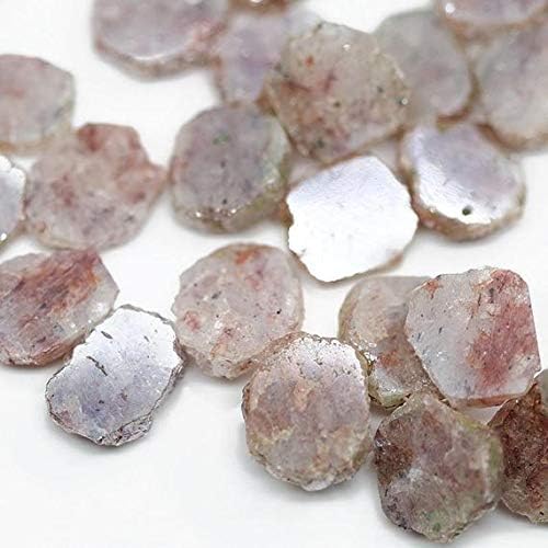 Natural Silverite Smooth Slice Uneven Rough Hammered Loose Craft Beads Strand 8 Inch Long 14mm 12mm Code-HIGH-26196