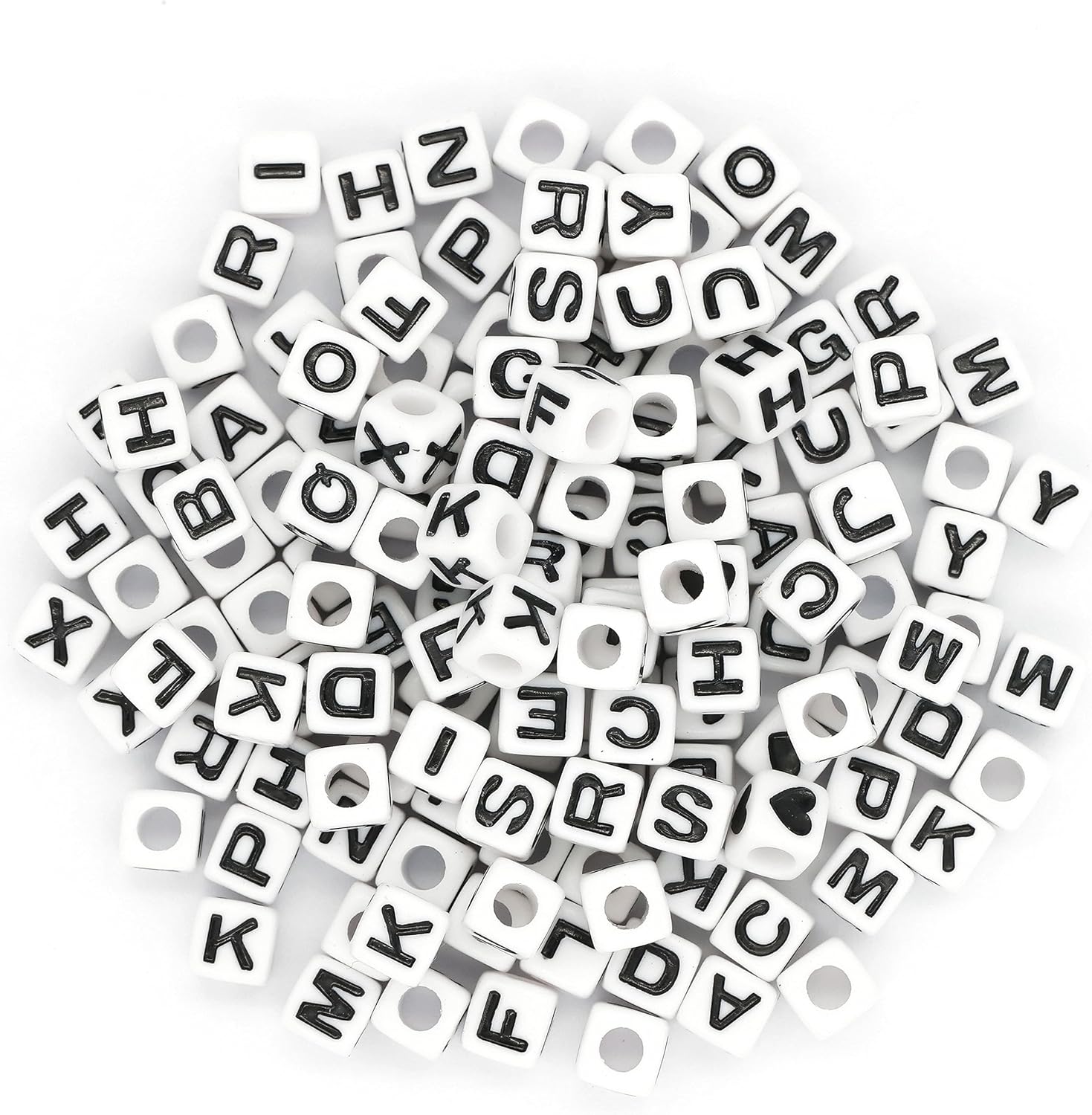 Creatology Black & White Alphabet Beads, 12 Packs: 340 ct. (4,080 Total), 6.5mm