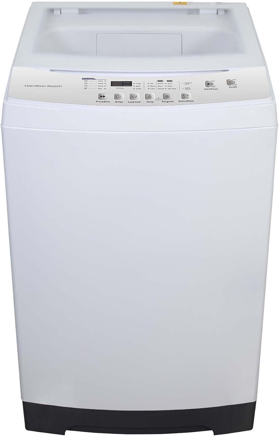 HAMILTON BEACH Portable Washer-LED Digital Display Panel-5 Cycles-Top Loading Design-Low Noise Washing Machine, 2.1 cu ft, White