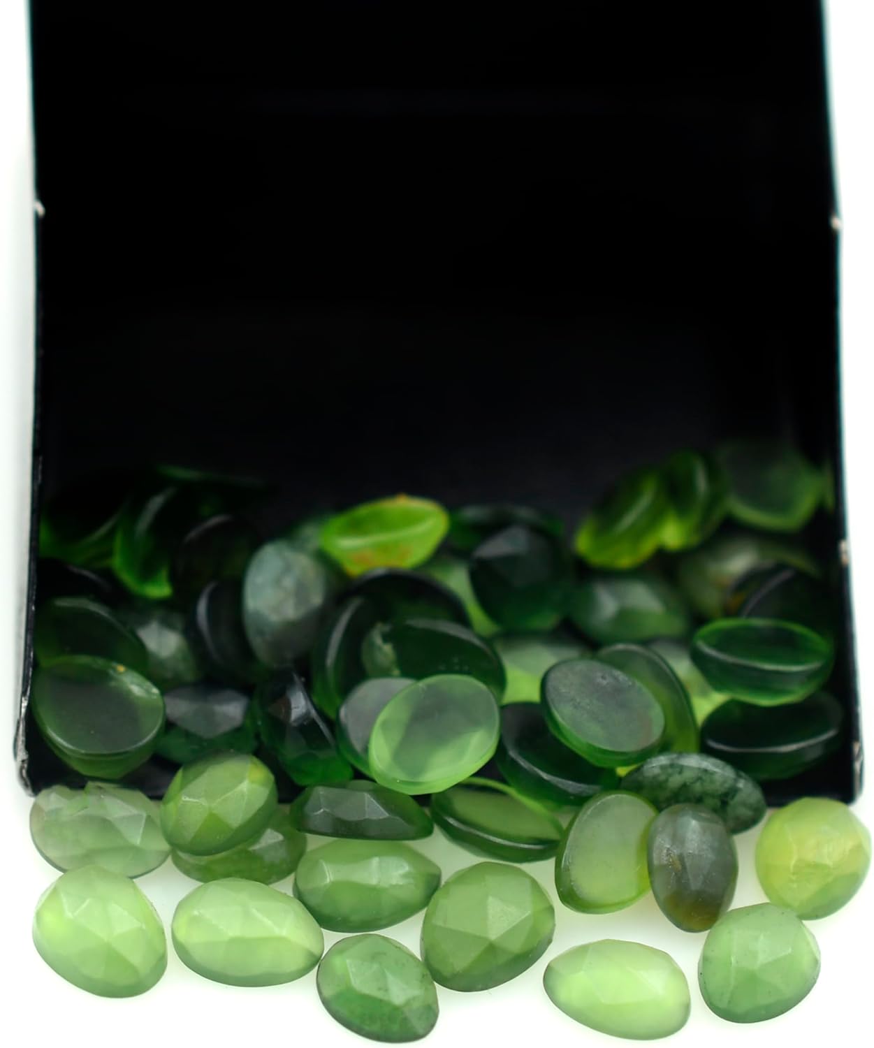 Serpentine Loose Stone Beads Cabochon Brilliant Rose Cut Oval Shape 4X5 to 5X7 mm Flat Back Gemstone Drill Bead Making Jewelry Supply