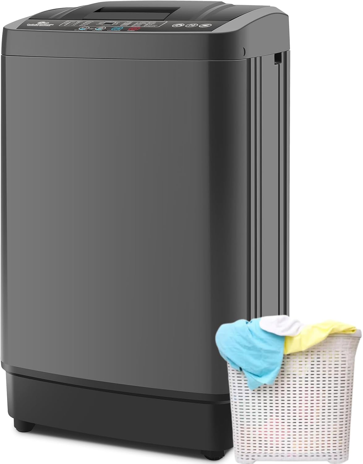 Nictemaw Portable Washing Machine 17.8Lbs Portable Washer with Drain Pump, 2.4 Cu.ft Full Automatic Washer and Dryer Combo, 10 Programs 8 Water Levels, LED Display, for Home, Apartment, RV