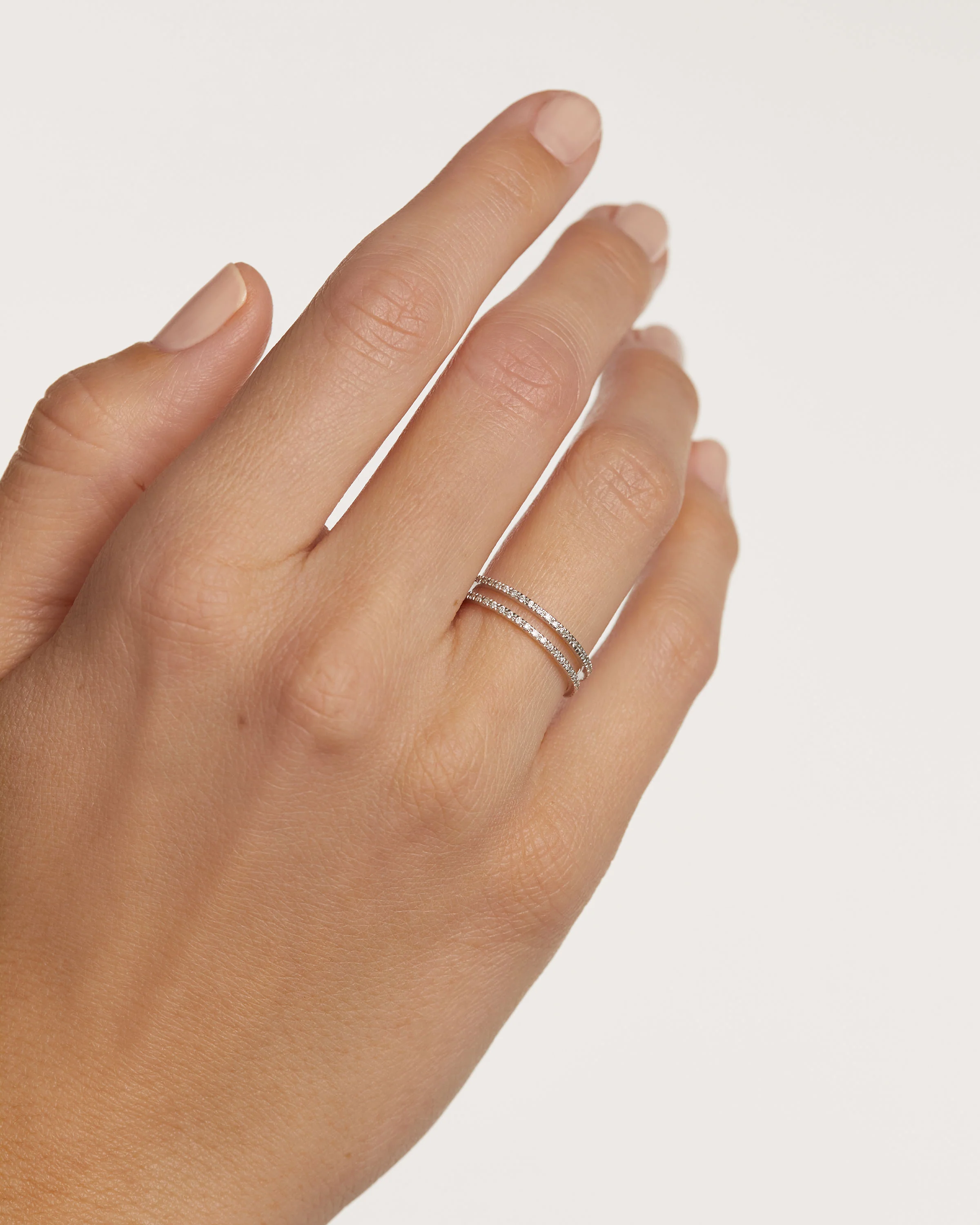 Diamonds And White Gold Eternity Dual Ring