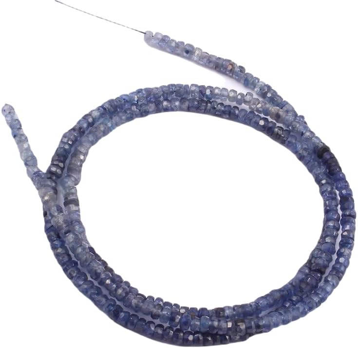 13 inch Strand of Natural gem Blue Sapphire, 2.5-3mm Rondelle Faceted Beads for DIY Jewelry Making. | Beads_01951
