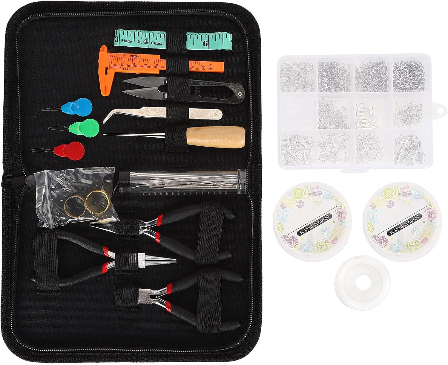 Jewelry Making Supplies Kits DIY Set with Tools and Accessories, Complete Package for Beading and Repairing, Includes Storage and Box, Stringing Materials and More