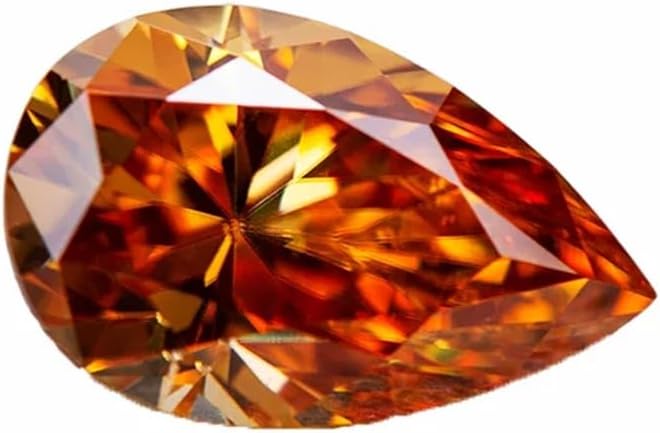 Moissanite Stone Pear Shape Vvs1 Champagne Color Charms Beads For Necklace Earrings Jewelry Making