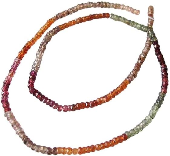 Fancy Natural Autumn Sapphire Faceted Bead Strand109922 for Jewelry Making