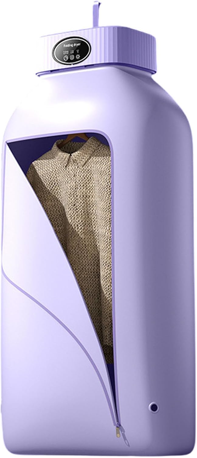 Portable Clothes Dryer, Two Gears Adjustable, 1.5m Power Cord,Foldable Electric Dryer with Dryer Bag for Hotel, Apartments, Dorms, Rvs, Vacation, Camping, Travel,Purple