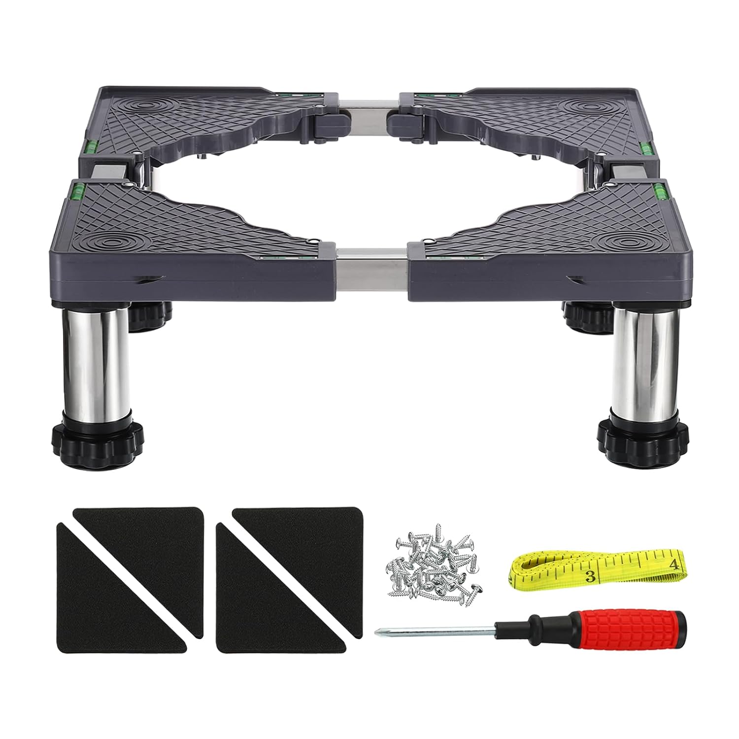 PATIKIL Mini Fridge Stand, 4 Strong Feet Laundry Stand Base Multi-Functional Adjustable Base Tray Anti-Vibration for Refrigerator Washing Machine Dryer Dishwasher AC, 5.5