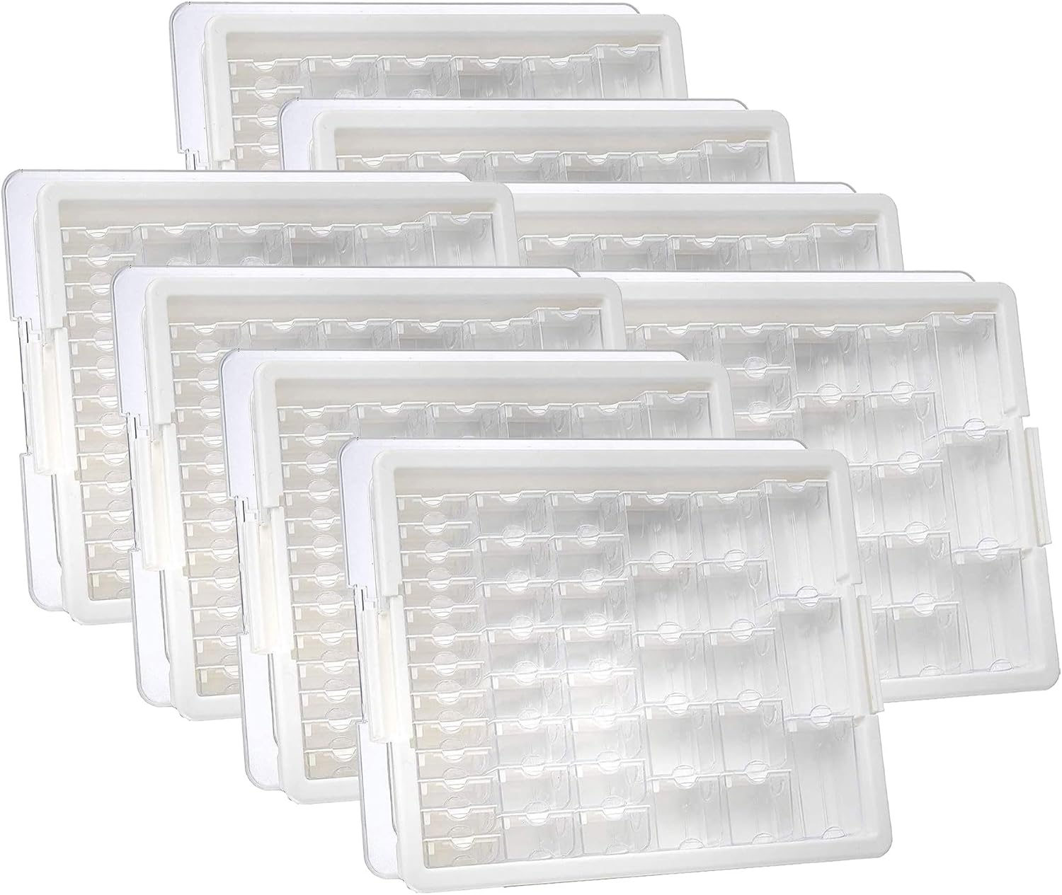 Darice Elizabeth Ward 45 Piece Assorted Portable Diamond Painting Storage and Bead Organizer with 42 Variable Sized Containers, 8 Pack, Clear