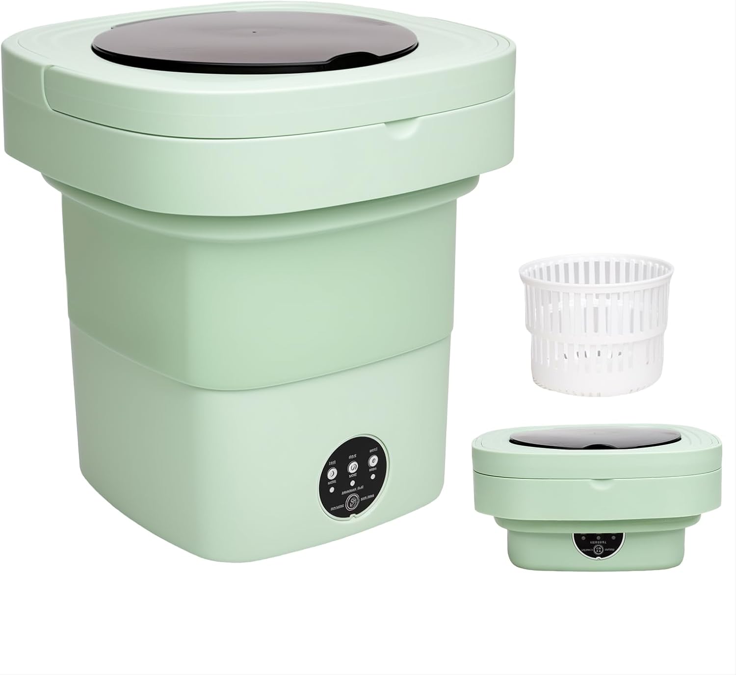 Portable Washing Machine Mini Washer for Apartments - Compact, Foldable Countertop Clothes Washer & Dryer Combo, Small Lavadora Portatil, Handheld Laundry Machine (Green, Medium)