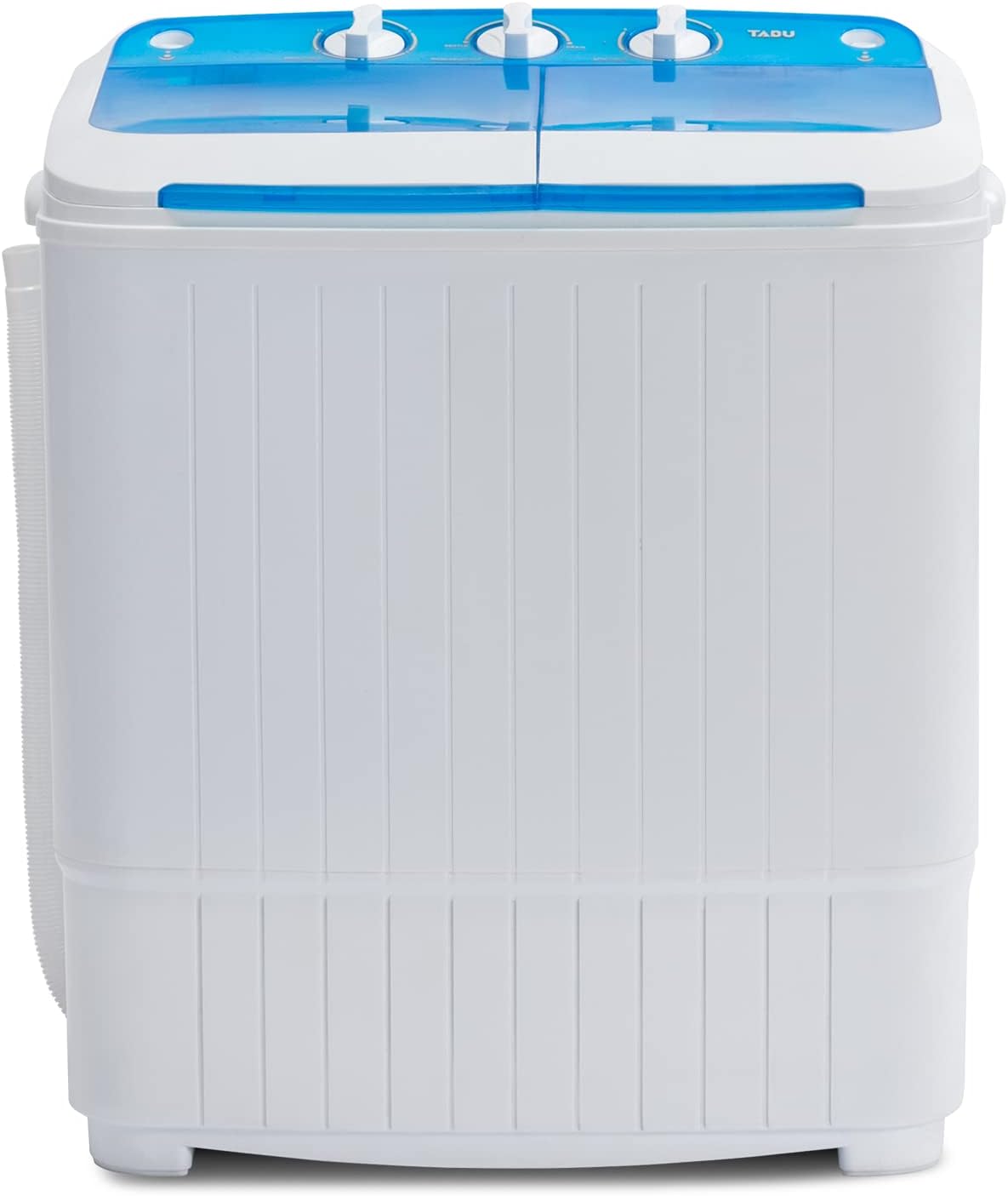 Portable Washing Machine,16.5LBS Mini Washer and Dryer,Wash and Spin Cycle Combo Twin Tub Compact Laundry Machine for Apartment Travel Dorms Rvs(White & Blue)
