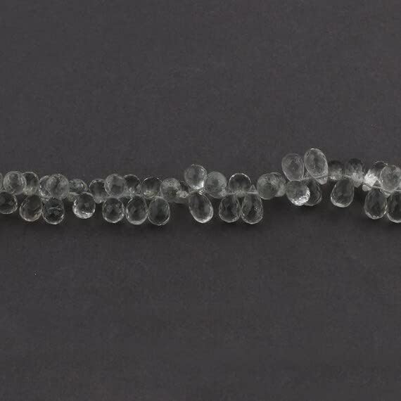 8 inch Strand of Natural Amethyst 9x6-10x7mm Drop Faceted briolette Beads for DIY Jewelry Making. |BRIO_00161