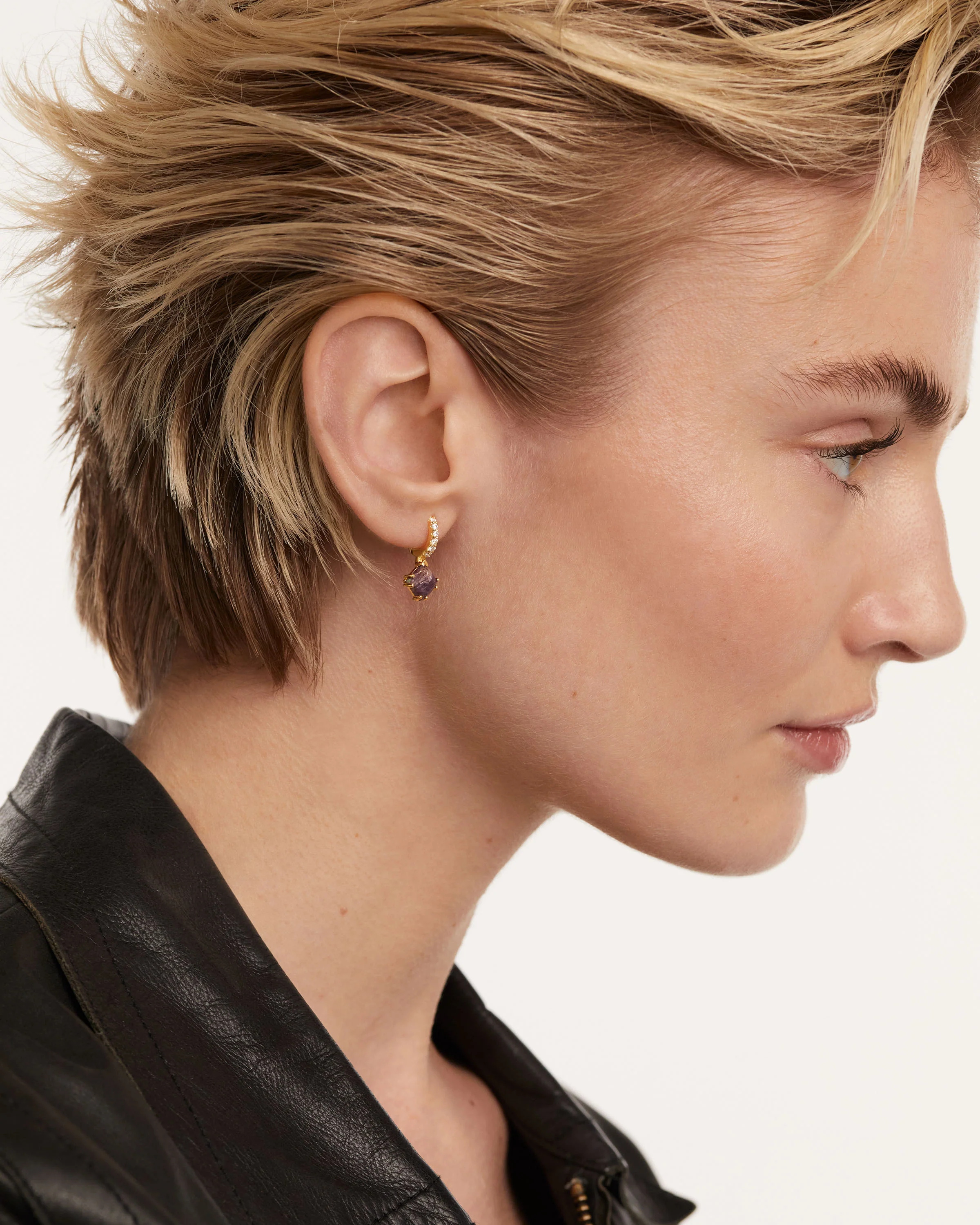 Fuji Charoite Single Earring