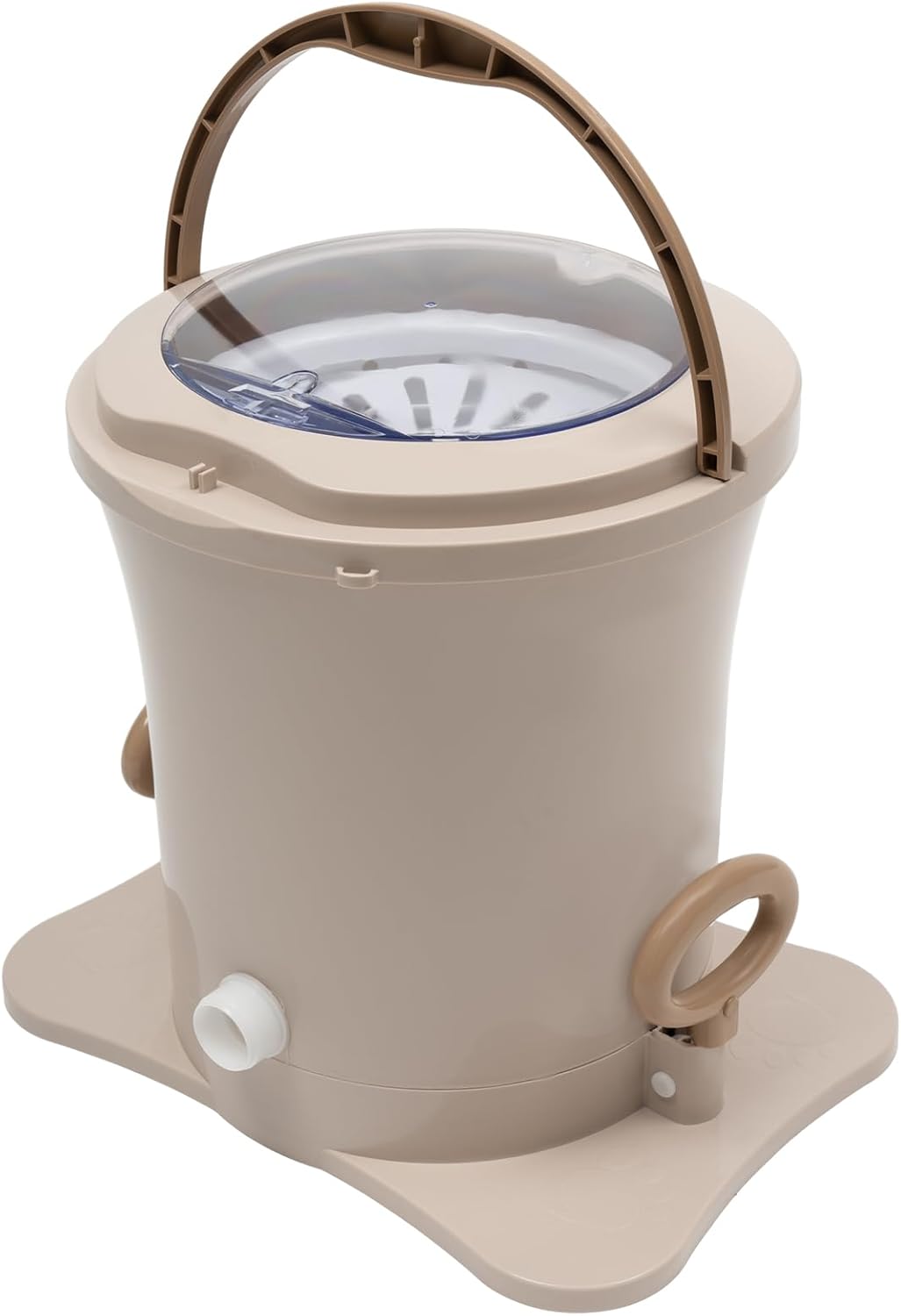 Manual Clothes Dryer Portable, 9L Compact Washer Spin Dryer, Manual Draw Cord Dryer, Non Electric Laundry Dryer for RV, Camping, School, Apartment, Dorm (Apricot)