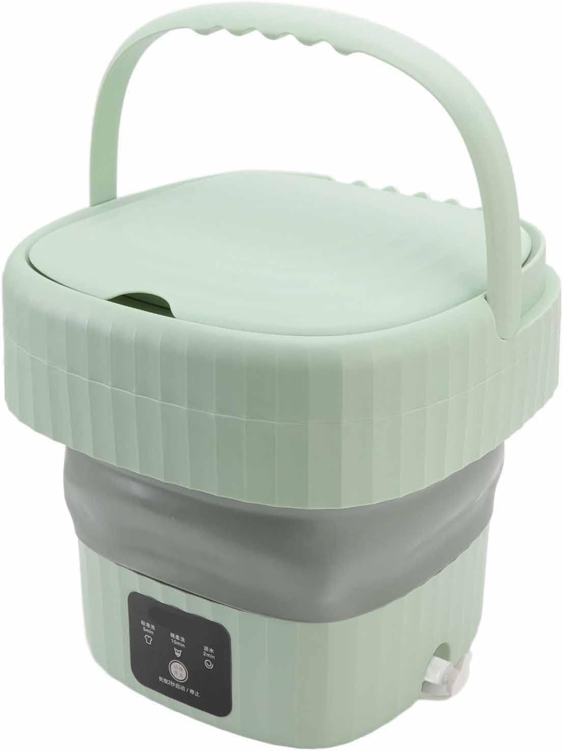 Portable Washing Machine,USB Powered Mini Turbo Washing Machine, Mini Compact Twin Tub Washing Machine Laundry Washer,Low Noise Foldable for Apartment Dorms RV Camping(US plug-green)