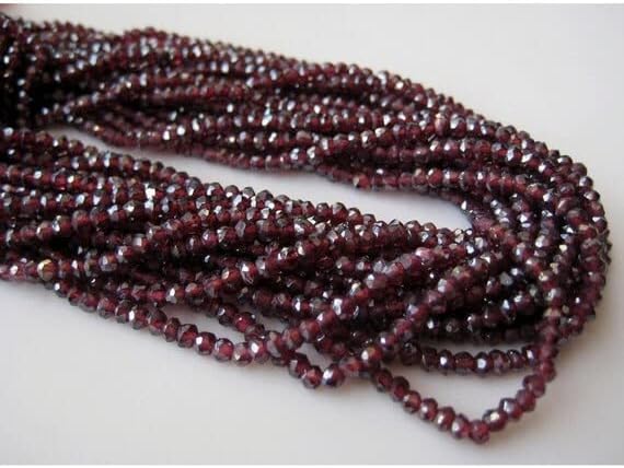 5 Strand NaturalMystic Garnet Beads, Original Mystic Garnet Micro Faceted Rondelles, Tiny Beads, Garnet Necklace, 2.5-3mm 8
